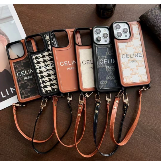 CELINE Paris iPhone Case with Strap - Luxury Phone Cover
