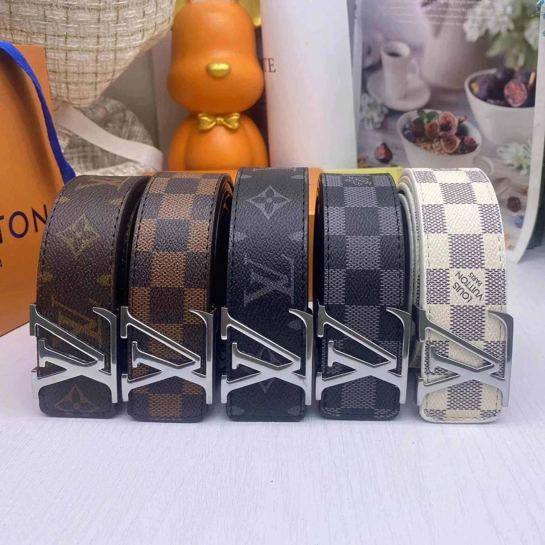 Louis Vuitton LV Monogram Canvas Belt with Signature Buckle
