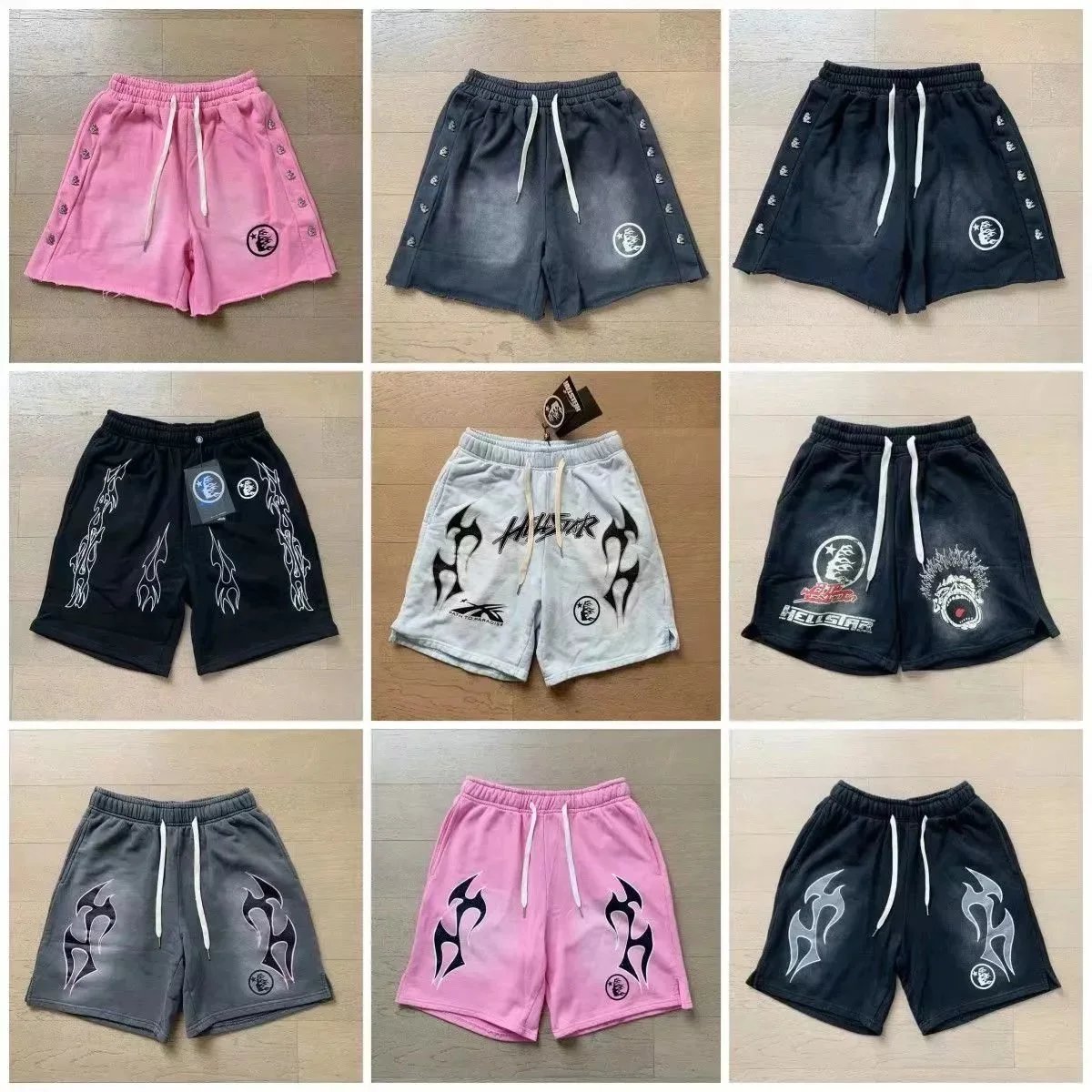 Hell Star Flame Design Sweat Shorts for Men and Women