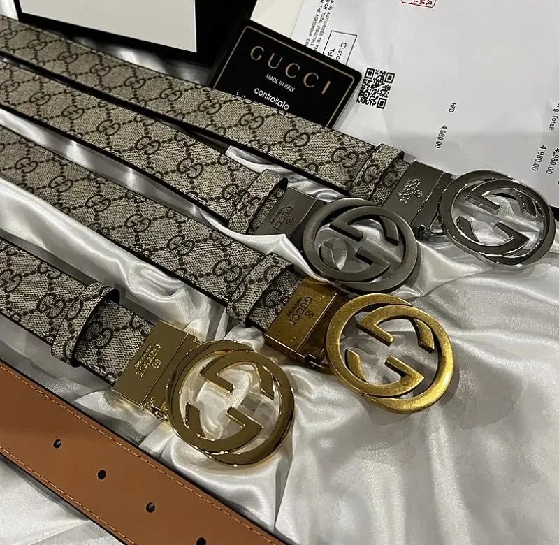 Gucci Interlocking G Belt with Signature Monogram Pattern