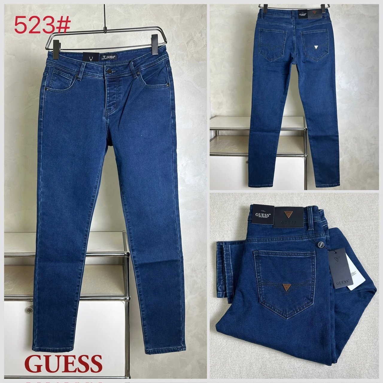GUESS Men's Slim Fit Blue Jeans 523#