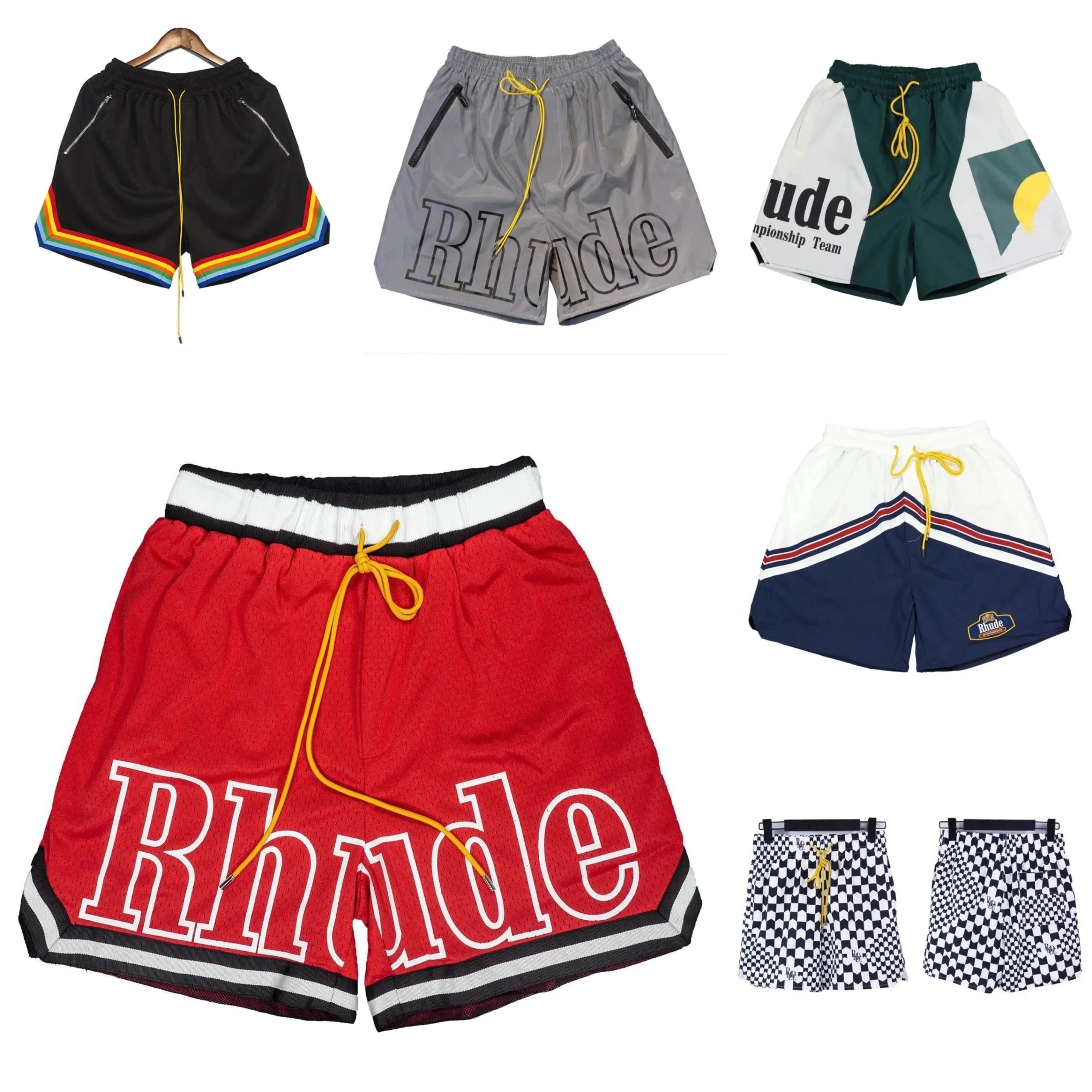 Rhude Basketball Shorts Men Women Streetwear Athletic Sportswear