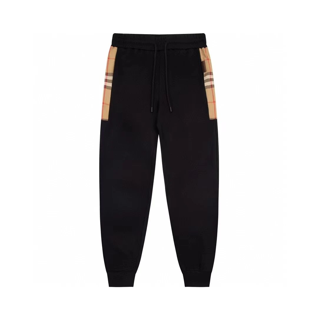 Burberry Black Check Panel Track Pants