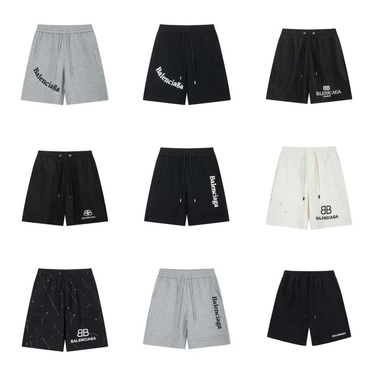 Balenciaga Logo Print Sweat Shorts for Men and Women