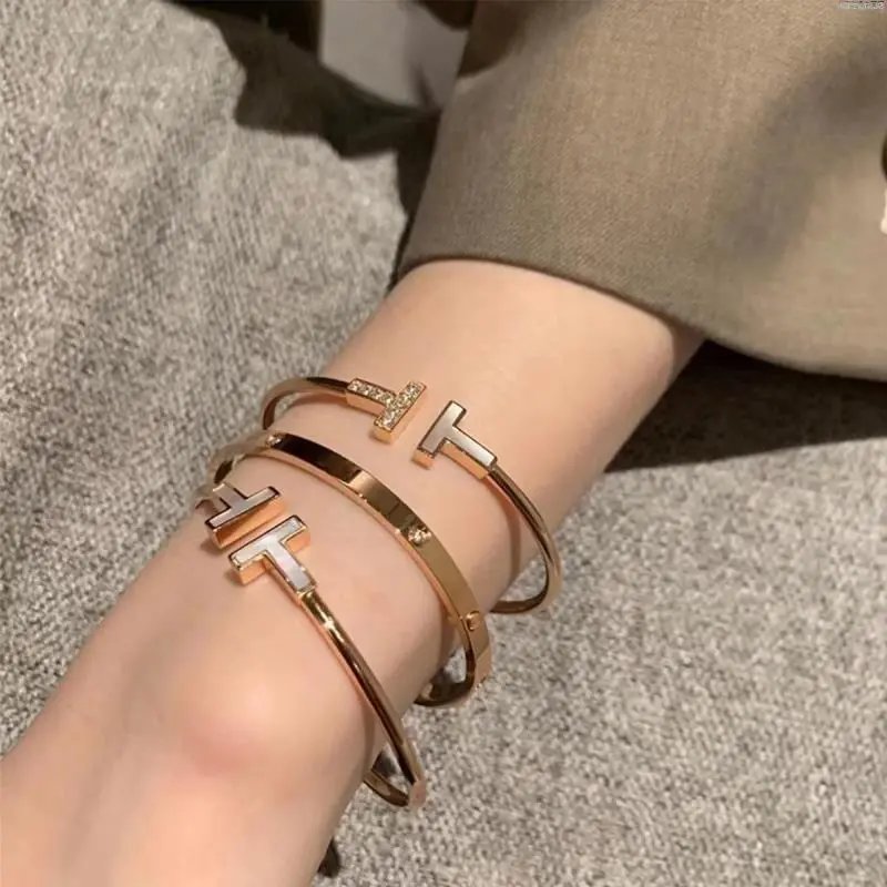 Tiffany T Wire Bracelet Gold Plated Jewelry for Women