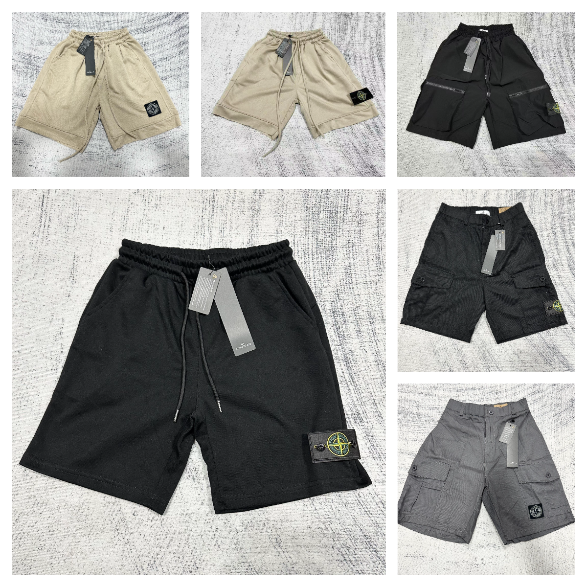 Stone Island Men's Cargo Shorts with Logo Patch
