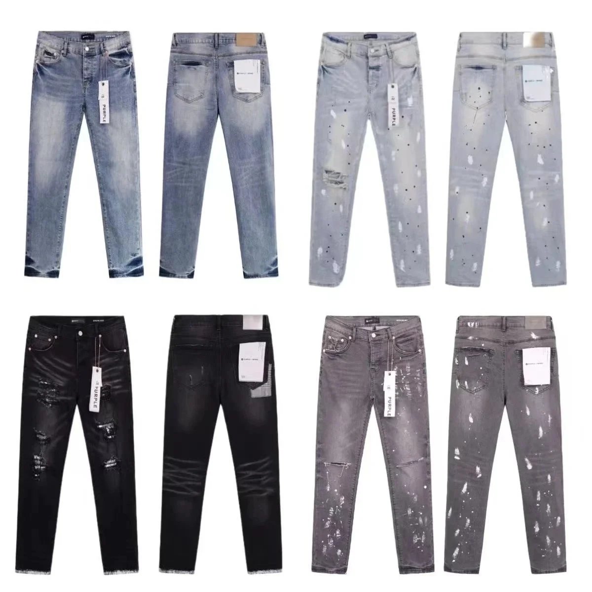 Distressed Skinny Jeans for Men and Women - Fashion Denim Pants with Ripped Details