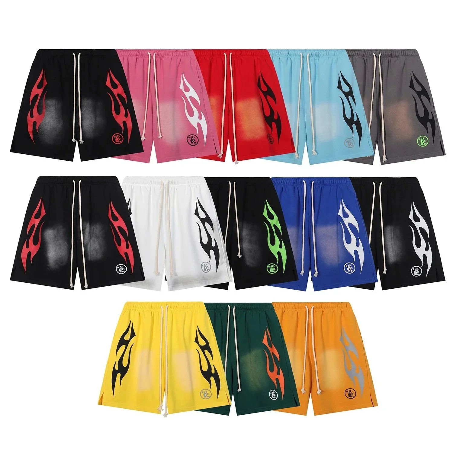 Flame Design Drawstring Shorts for Men and Women - Casual Sport Wear