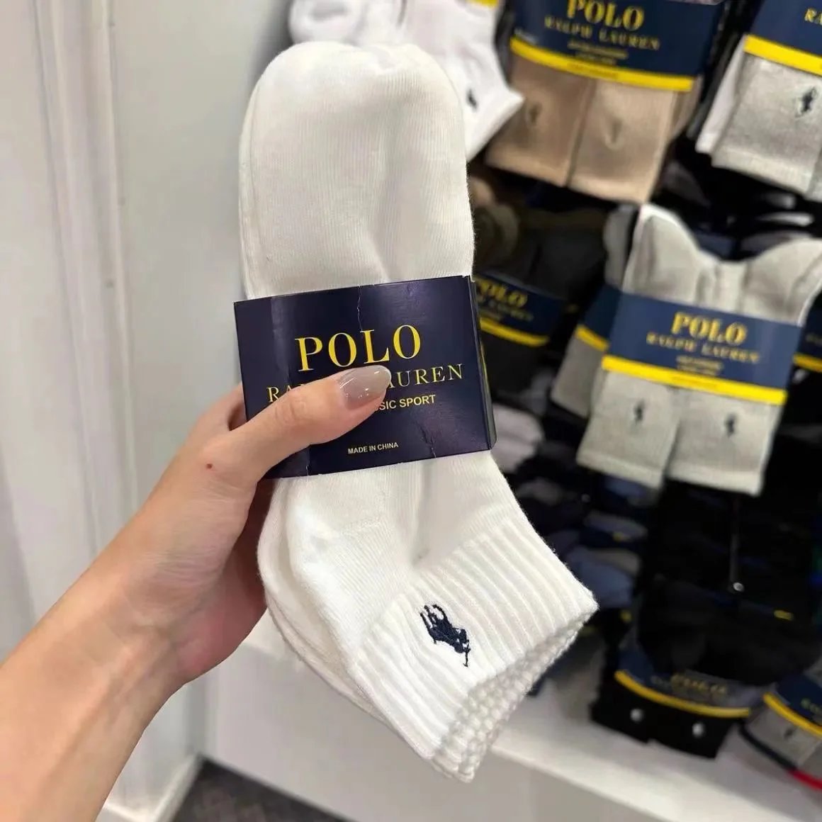 Polo Ralph Lauren Basic Sport Crew Socks White