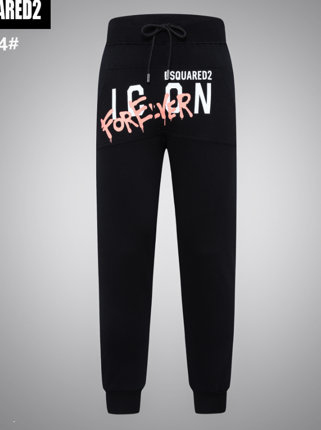 DSQUARED2 ICON FOREVER Printed Black Jogger Pants