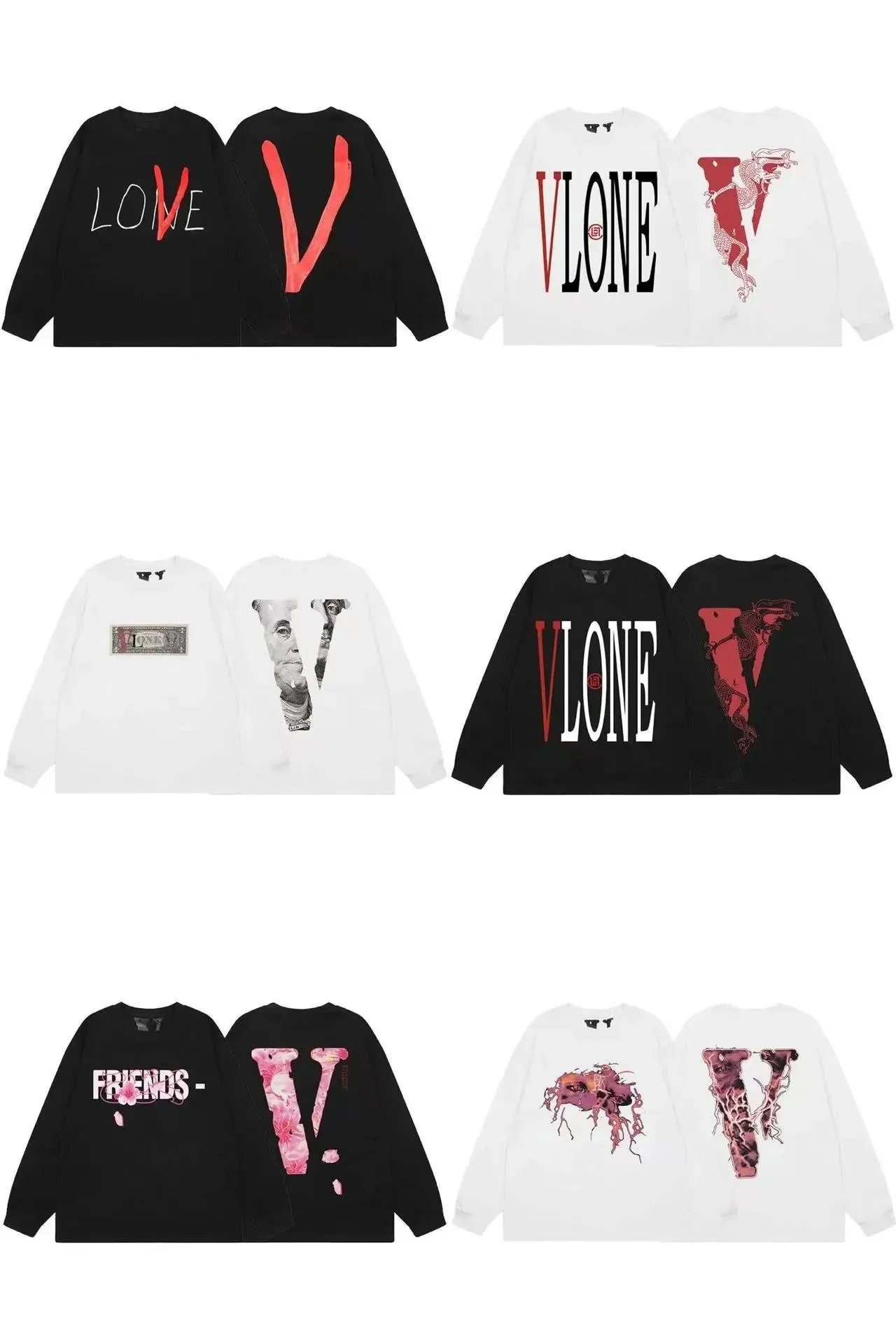 Vlone Long Sleeve T-Shirts Collection - Streetwear Fashion