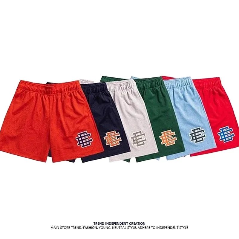 Men's Fashion Mesh Shorts with Logo Embroidery in Multiple Colors