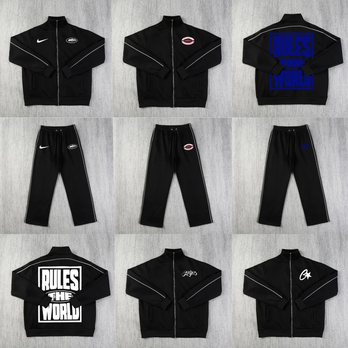Nike Black Track Suit with Rules the World Design
