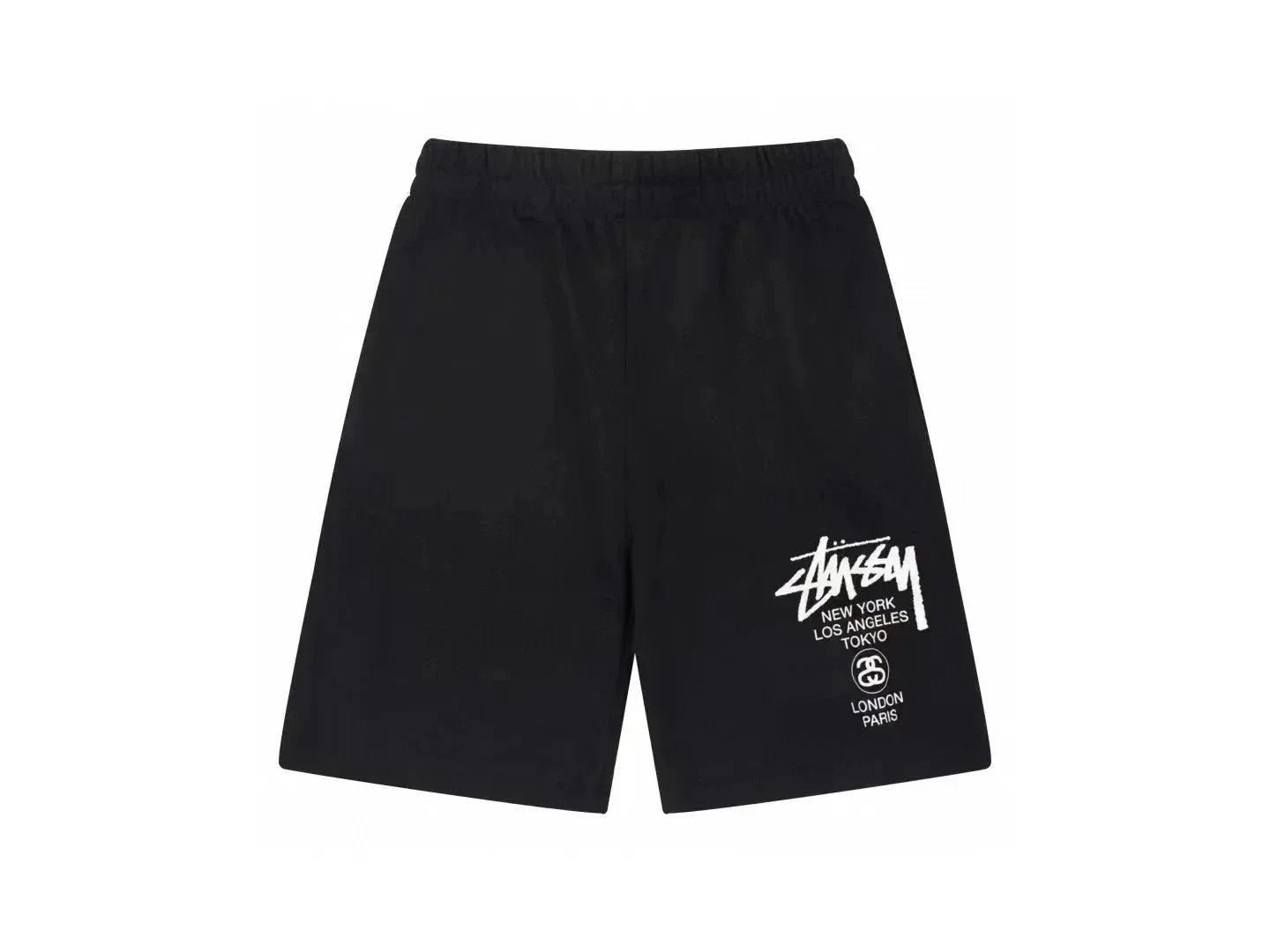 Stussy Black Logo Print Sweat Shorts