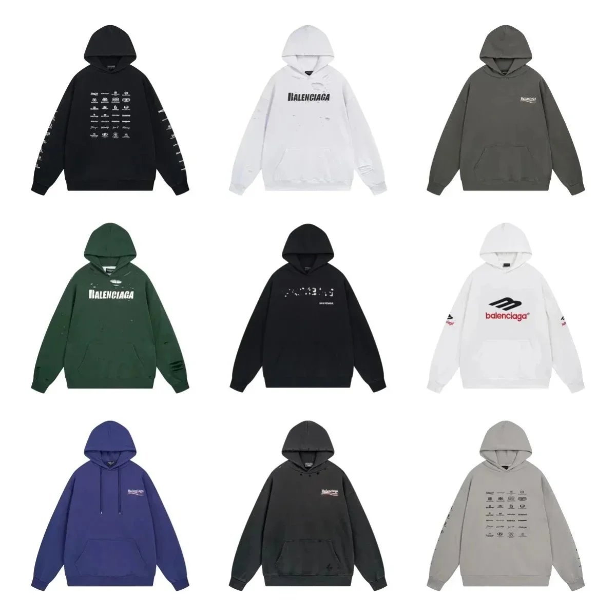 Balenciaga Hoodie Sweatshirt Men Women Oversized Logo Print Streetwear