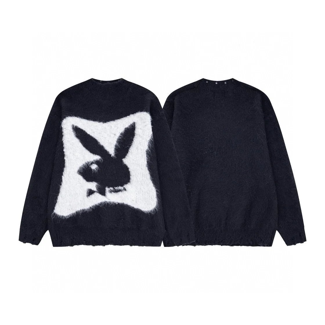 Playboy Bunny Logo Knit Sweater Black