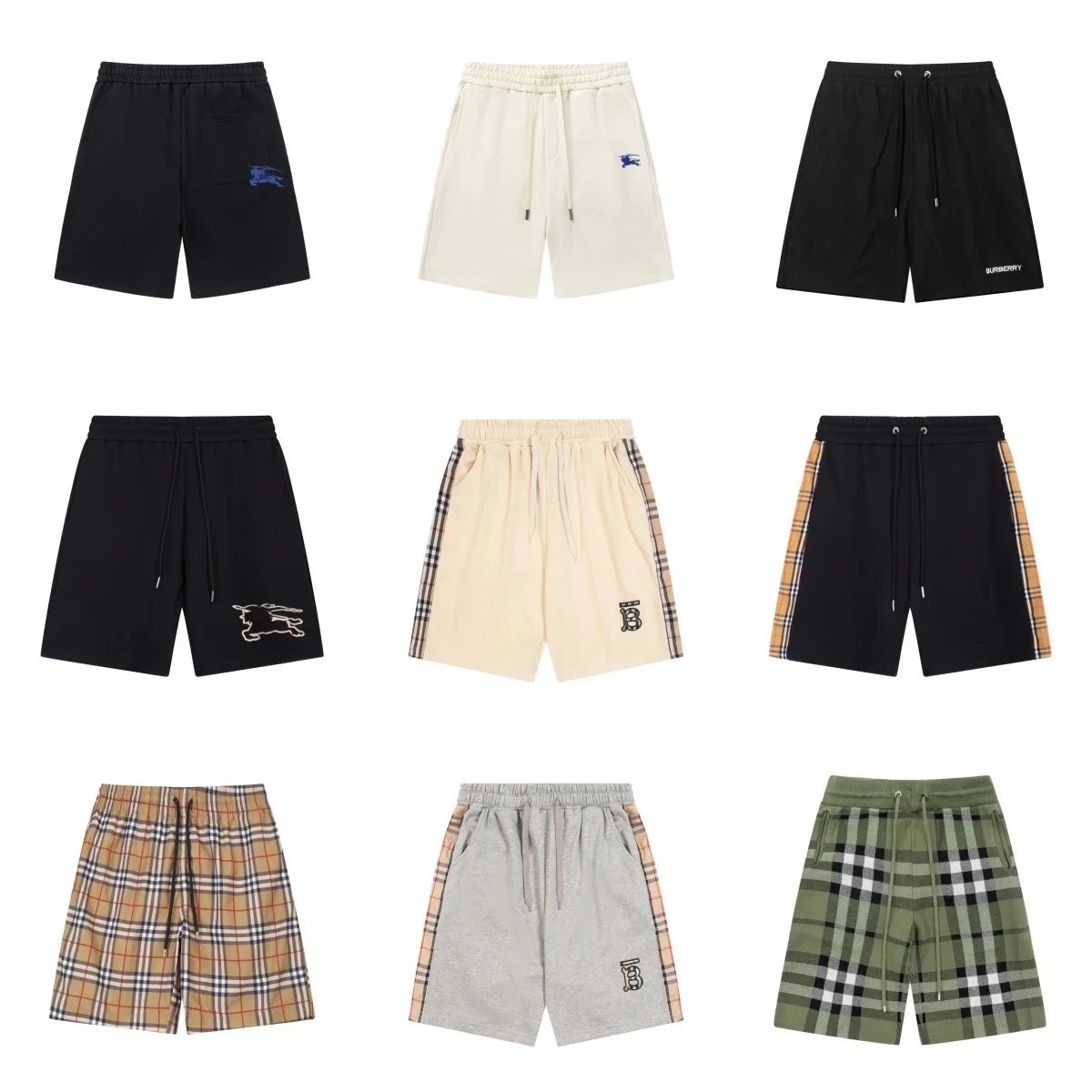 Burberry Men's Logo Embroidered Cotton Shorts