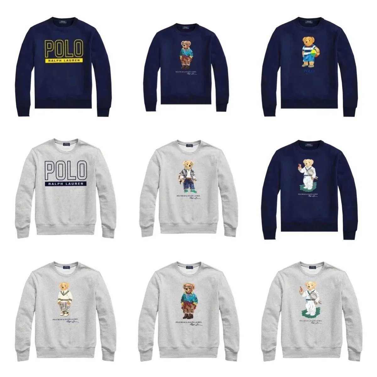 Polo Bear Crewneck Sweatshirt for Men and Women