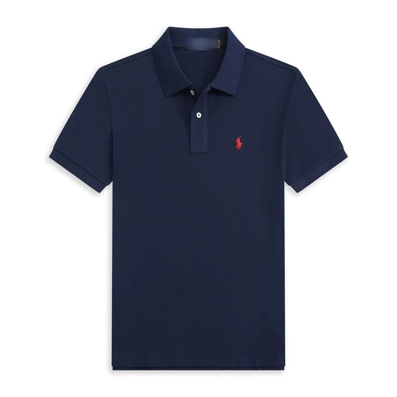 Men's Navy Blue Polo Shirt with Red Pony Logo