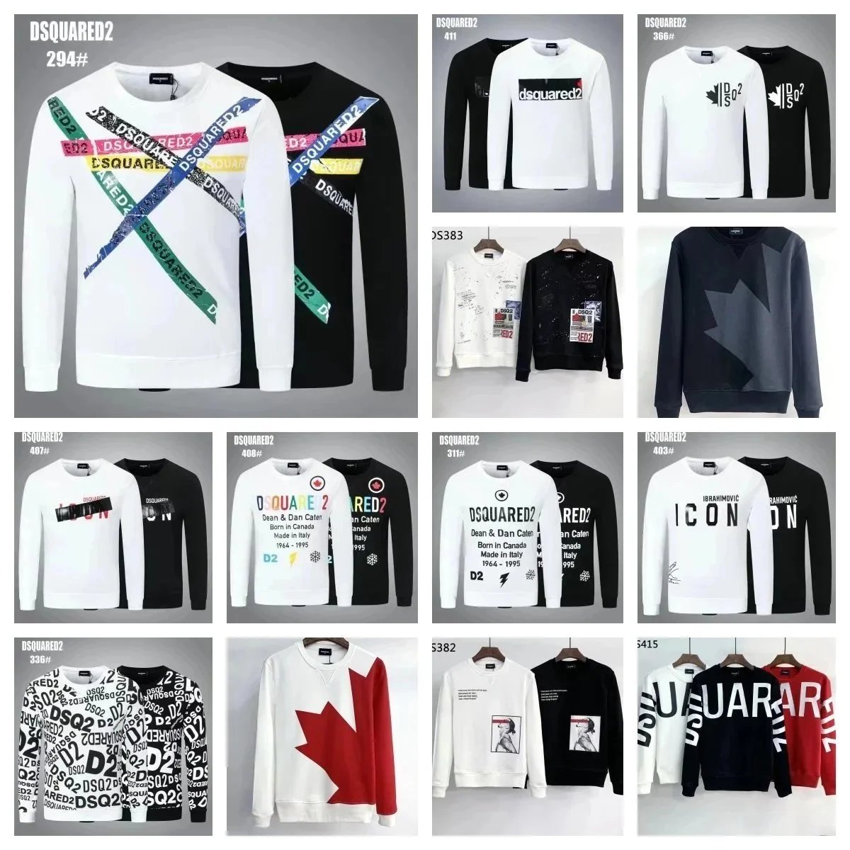 DSQUARED2 Men's Sweatshirts and Hoodies with Canadian Flag Design