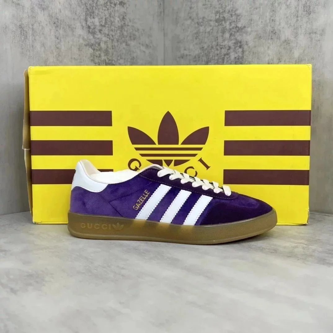 Adidas x Gucci Gazelle Purple Suede Sneakers