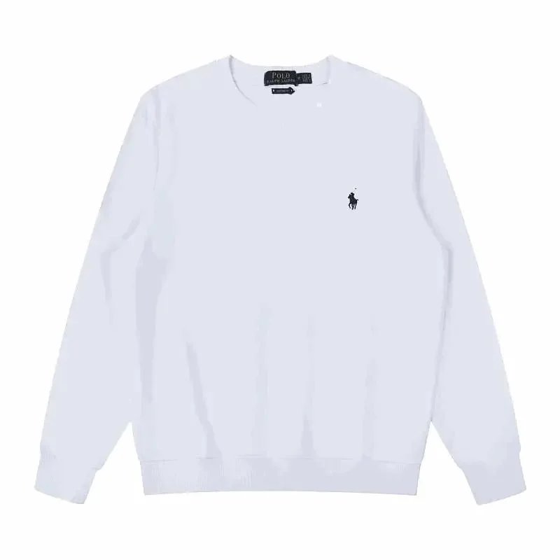White Crewneck Sweatshirt with Pony Logo