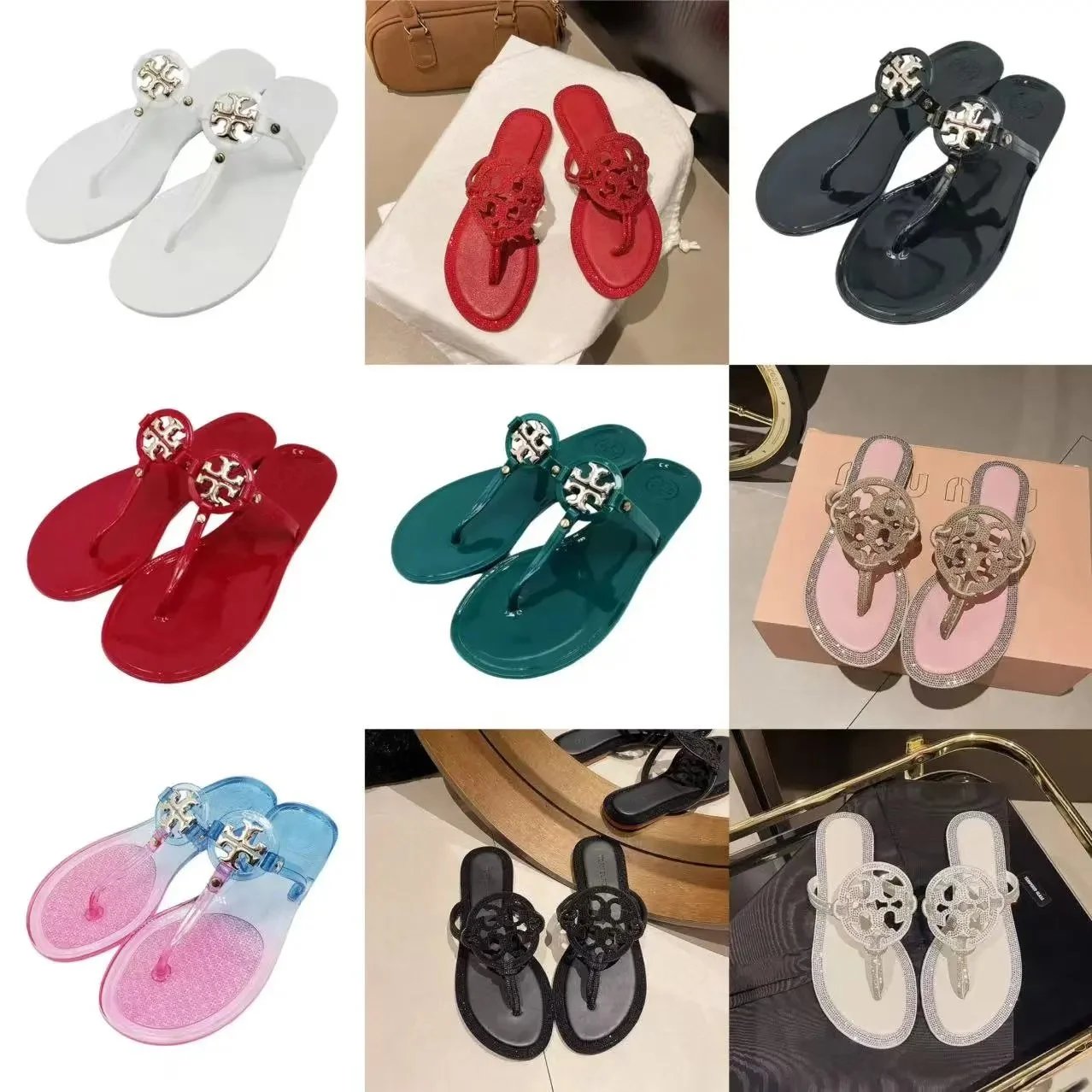 Tory Burch Logo Embellished Jelly Sandals for Women