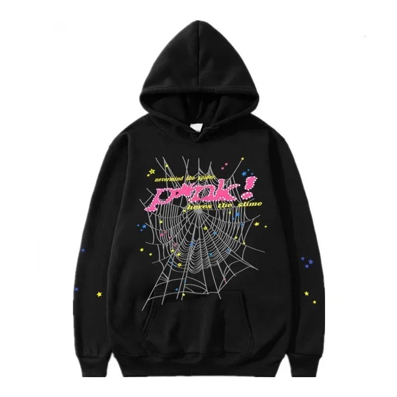 Punk! Spider Web Hoodie Black Graphic Sweatshirt
