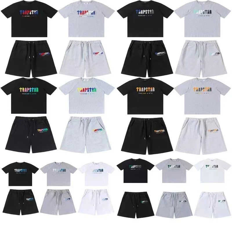 TRAPSTAR Men's and Women's Matching T-Shirt and Shorts Set Casual Streetwear Outfit