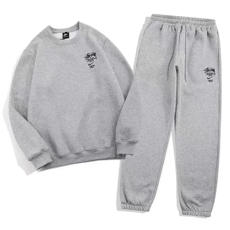 ZhuZhi Gray Sweatshirt and Jogger Set for Men Women Casual Wear