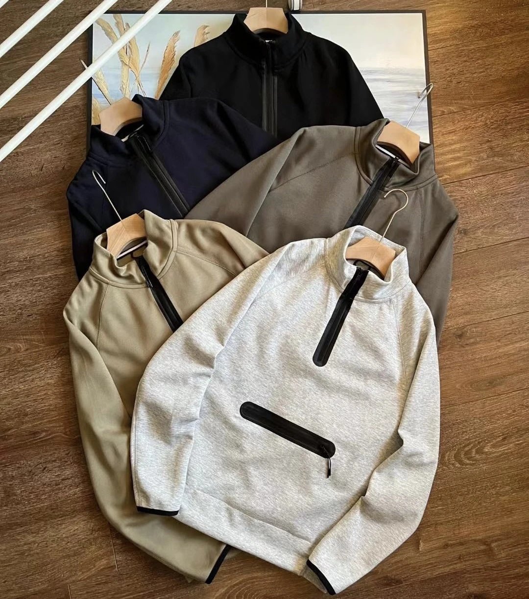 Men's Half-Zip Sweatshirts Lightweight Athletic Pullover Hoodie