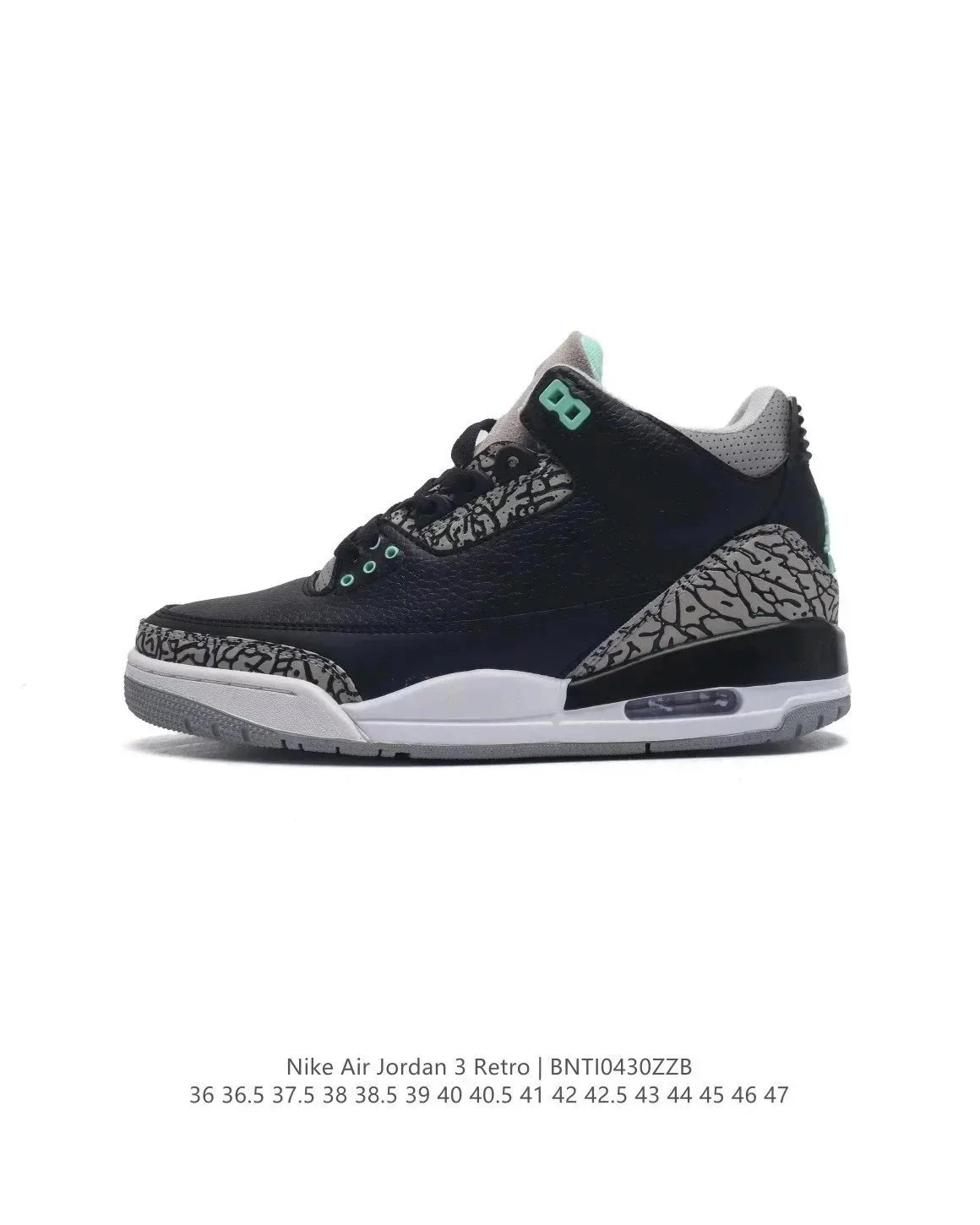 Nike Air Jordan 3 Retro Black Cement Green