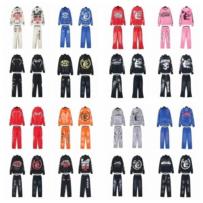 Hellstar Tracksuits Men's Streetwear Hoodie & Pants Set