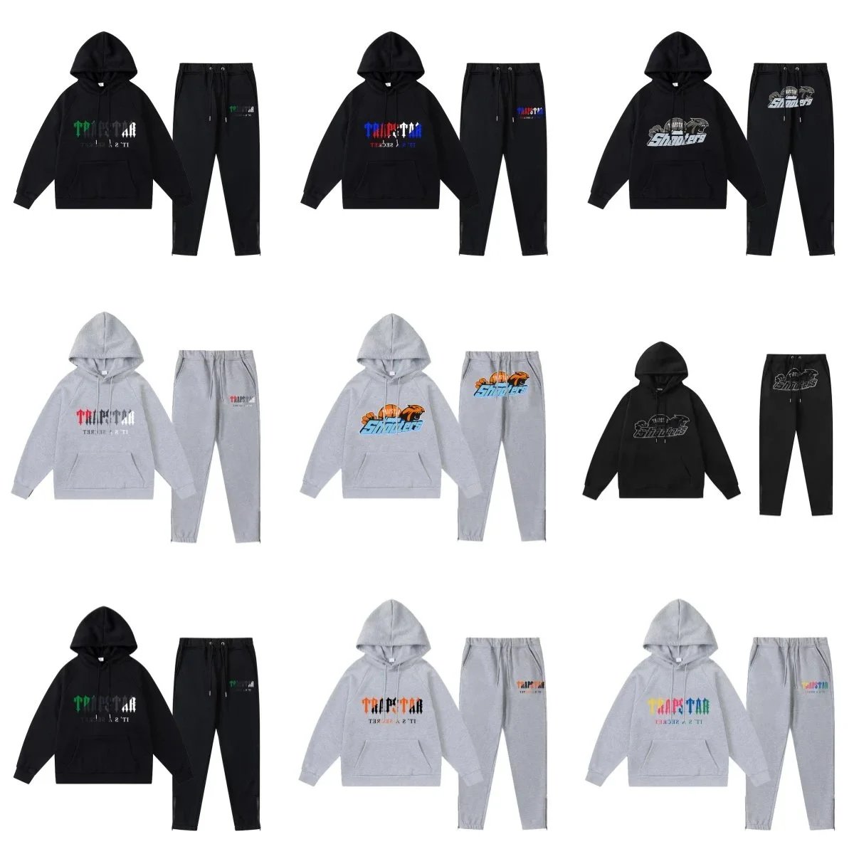 TRAPSTAR Hoodie and Pants Set for Men Women Fashion Streetwear Outfit