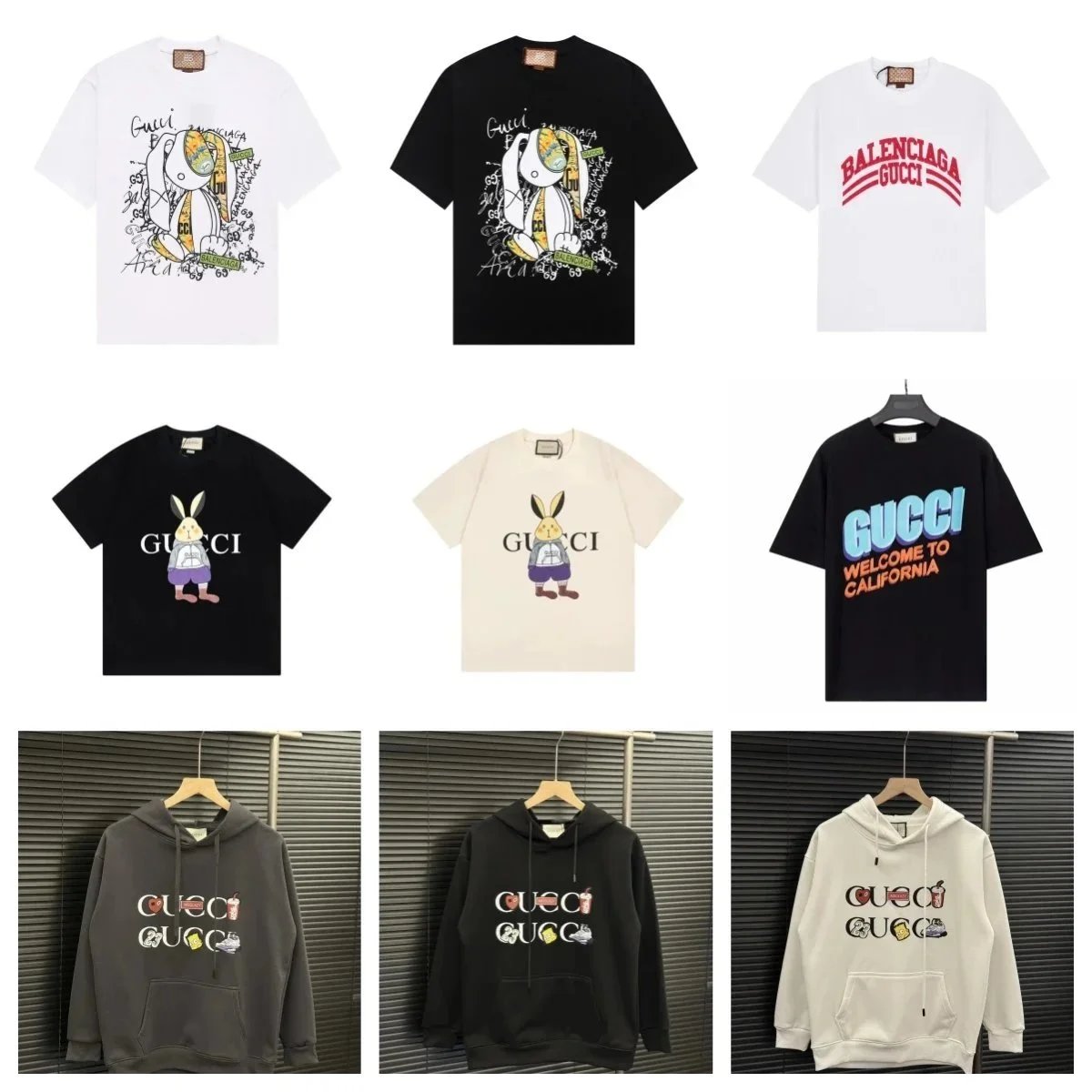 Gucci Rabbit Print T-Shirt and Hoodie Collection
