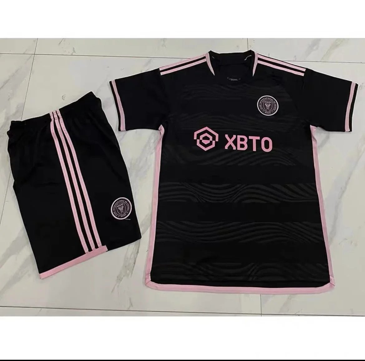 Inter Miami CF Black Pink Soccer Jersey Set 2023-2024