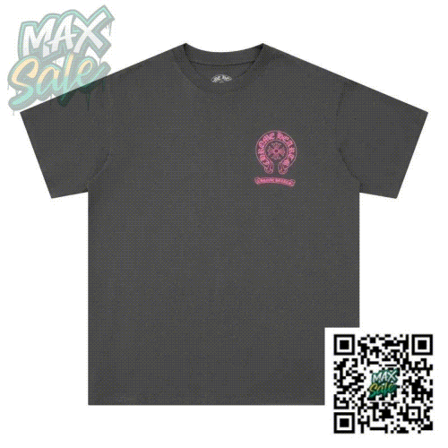 Pink Logo Dark Gray T-Shirt for Men and Women