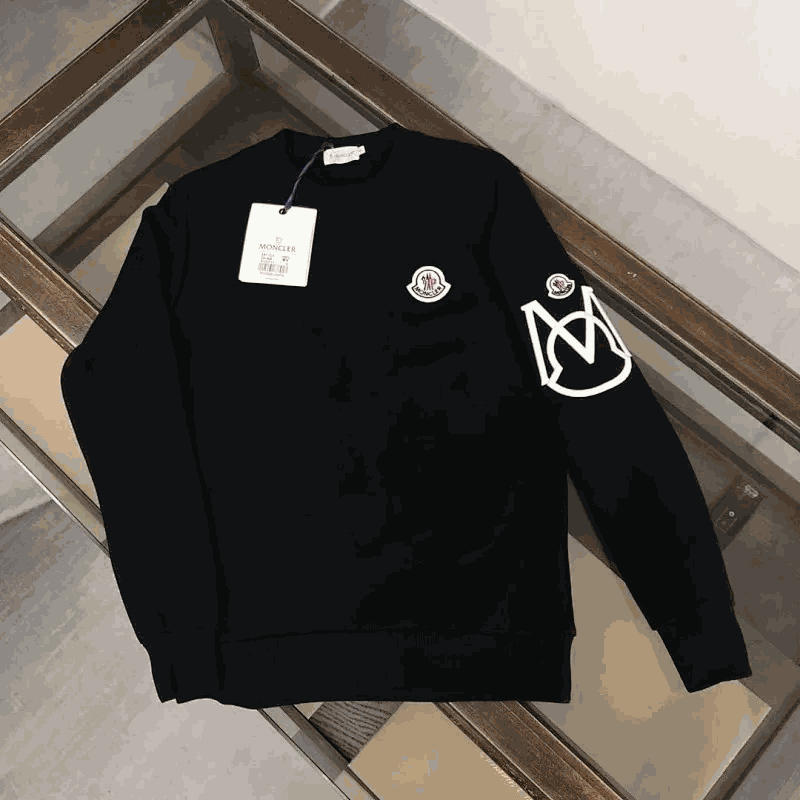 Moncler Black Logo Sweatshirt Men's Casual Wear