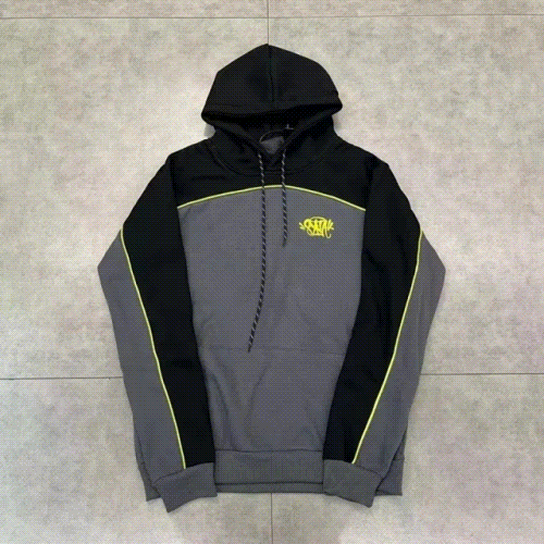 SSK Performance Hoodie for Men - Black and Gray with Neon Yellow Accents
