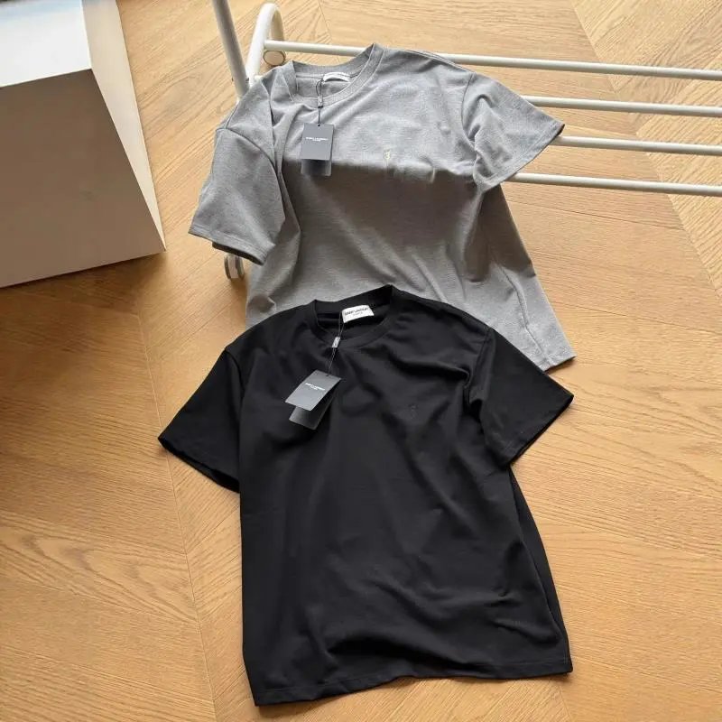 Men's Basic Cotton T-Shirt in Black and Gray