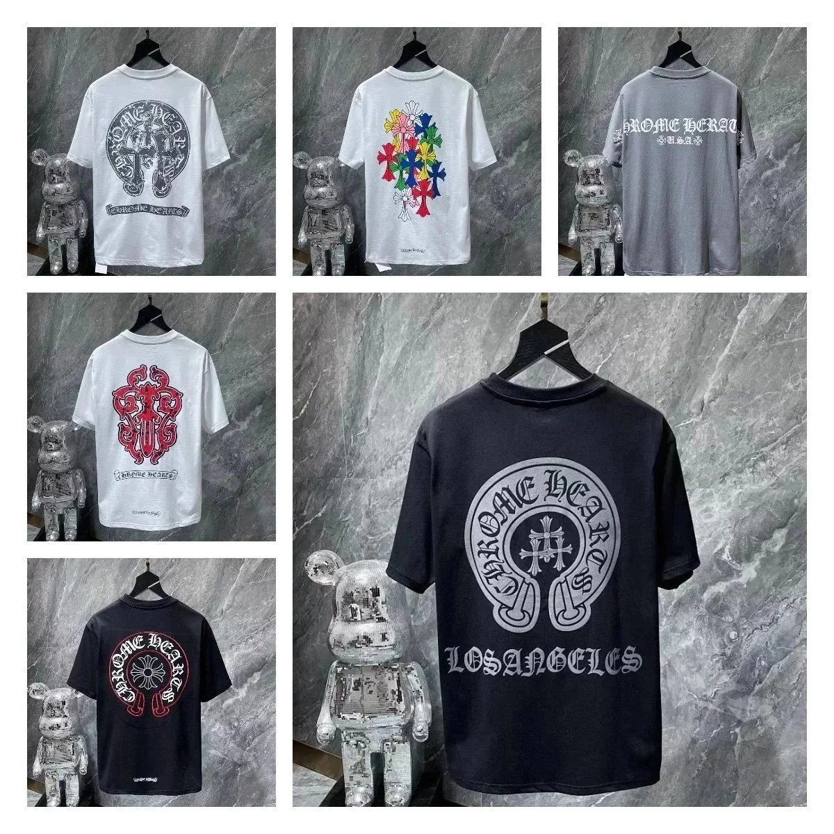 Chrome Hearts T-Shirt Los Angeles Logo Design Men's Fashion Tee