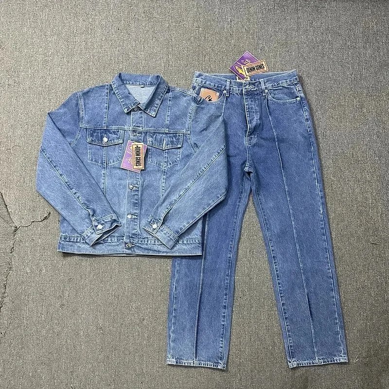 Classic Denim Jacket and Jeans Set for Men