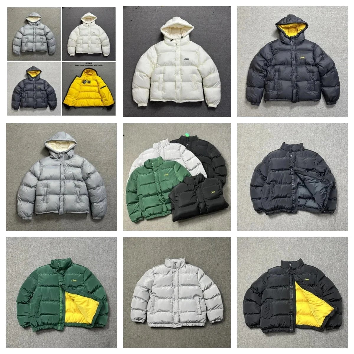 Corte Winter Puffer Jacket with Hood and Yellow Lining