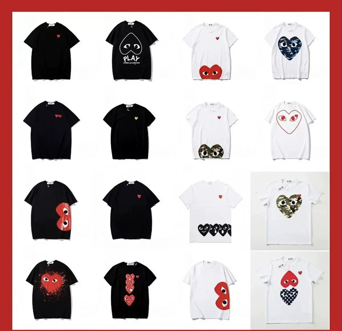 PLAY Comme des Garçons Heart Logo T-Shirts for Men and Women