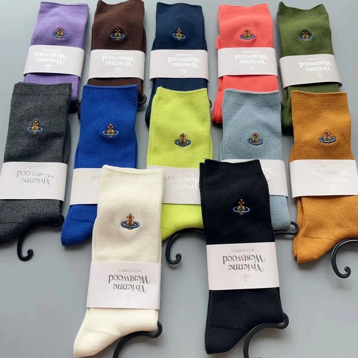 Vivienne Westwood Logo Embroidered Socks in Multiple Colors