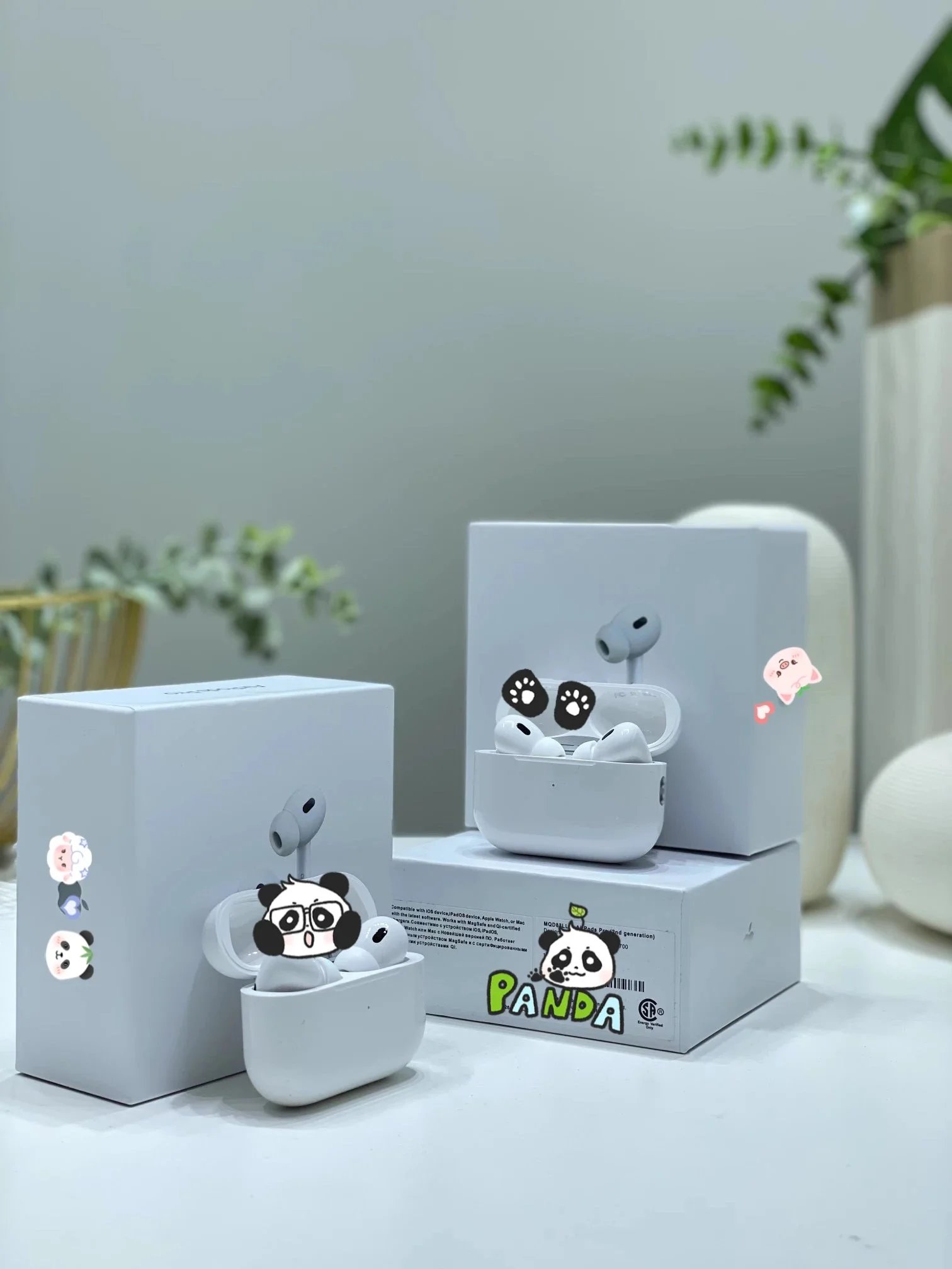 Cute Panda Design Wireless Earbuds with Charging Case