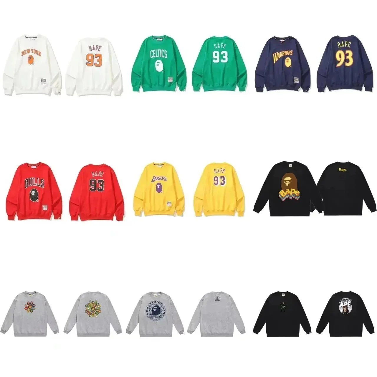 BAPE NBA Collaboration Crewneck Sweatshirts