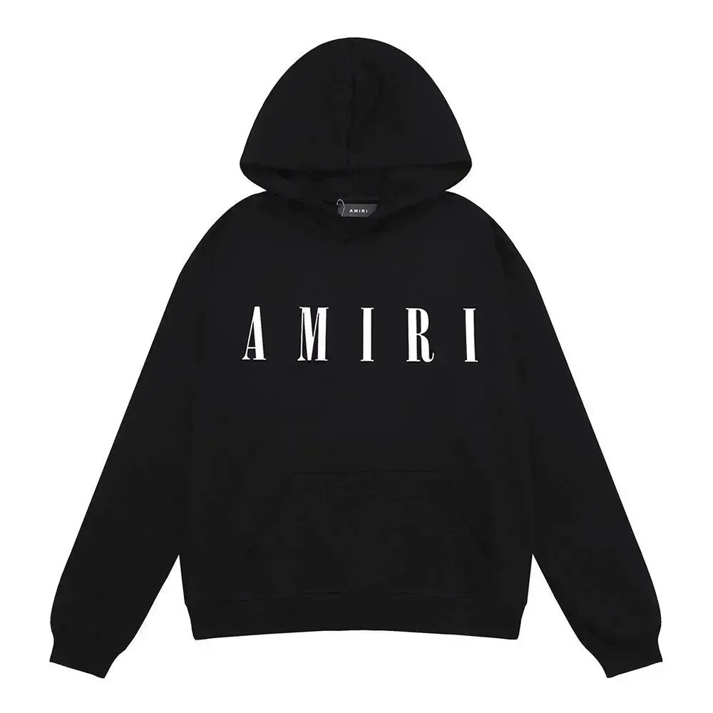 AMIRI Black Logo Hoodie for Men and Women