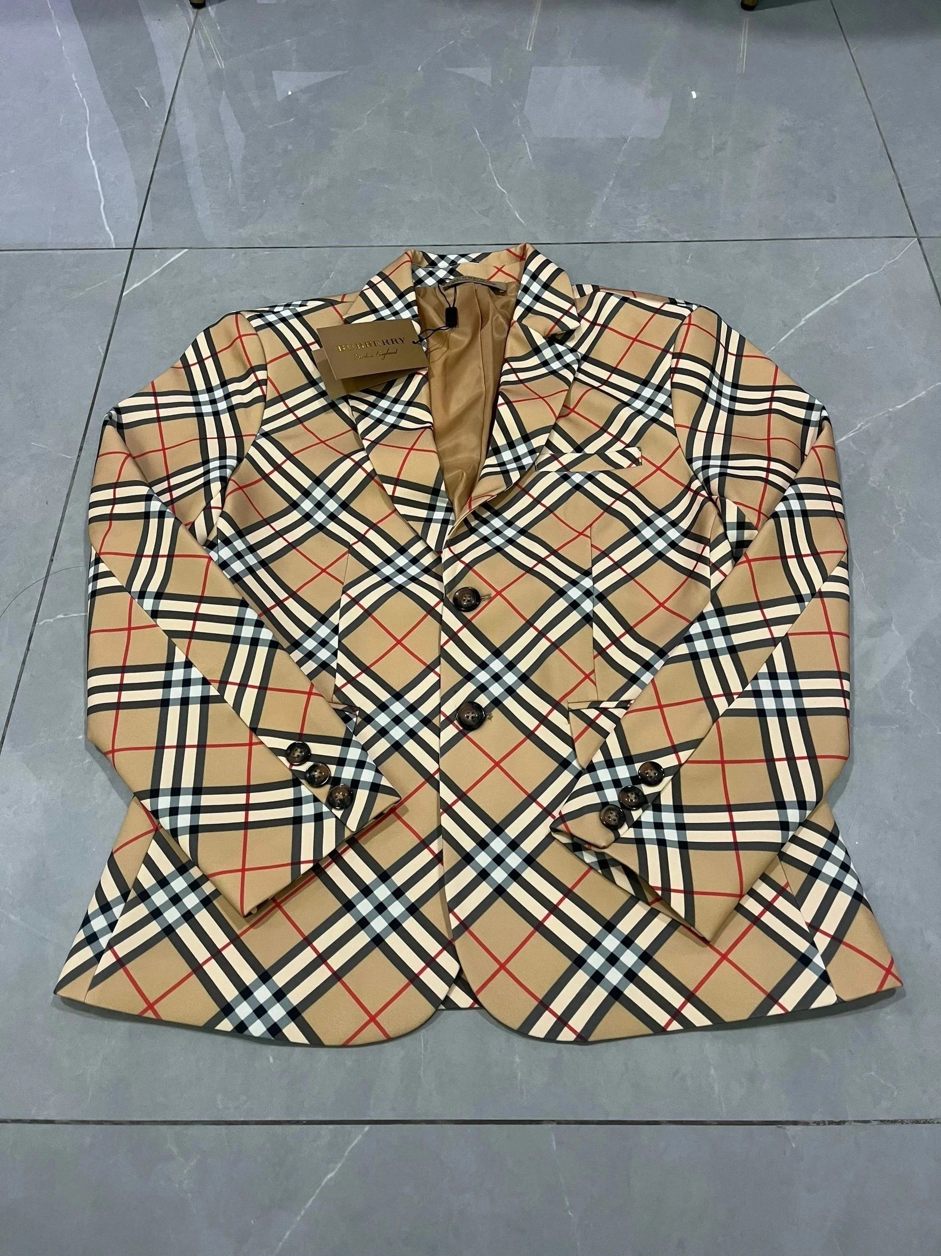 Burberry Check Pattern Blazer Jacket for Men and Women