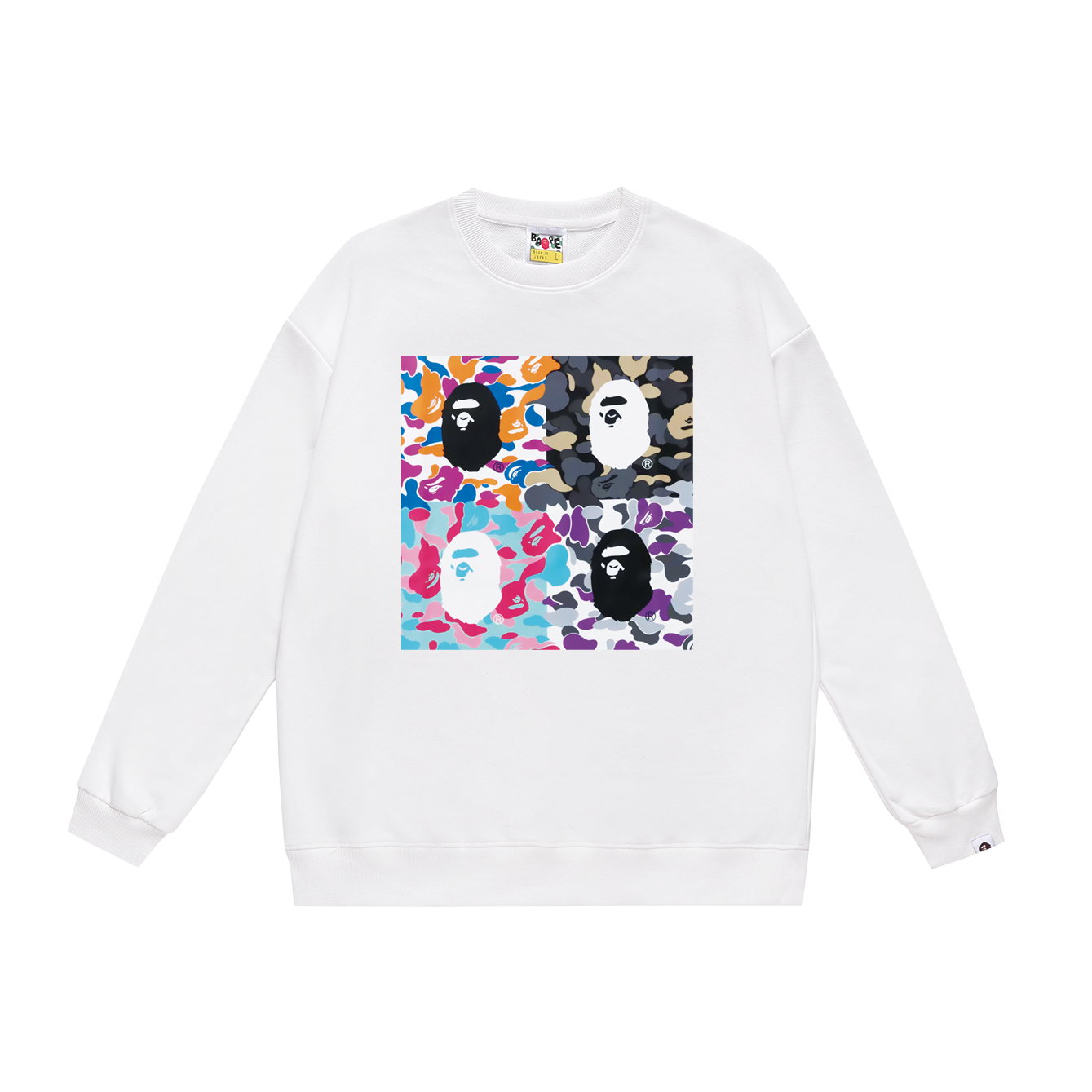 BAPE Camo Print Crewneck Sweatshirt White